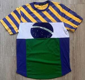 Hudson Outerwear Brazil Flag Ordem E Progresso Colorblock T-Shirt XL